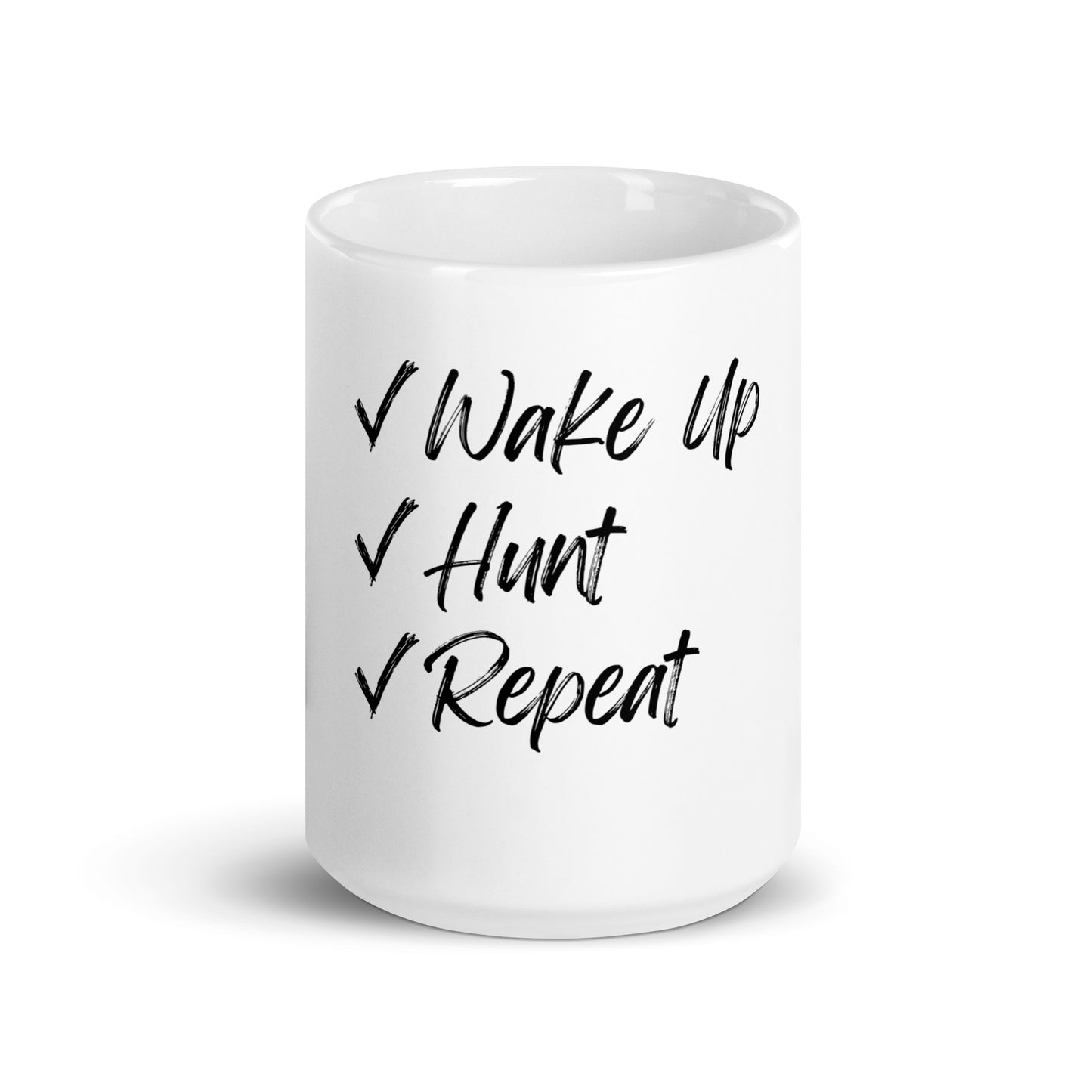 Hunt White glossy mug