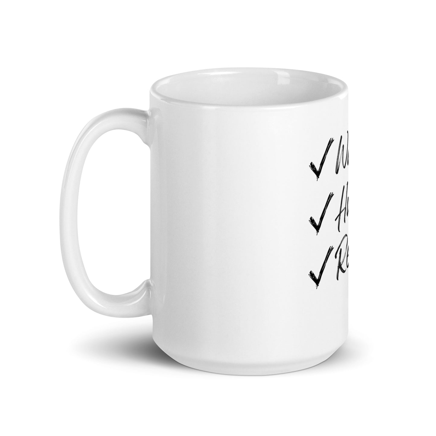 Hunt White glossy mug